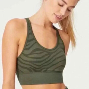 Marika Olive Tiger Lemmy Sports Bra Olive Size M NWT